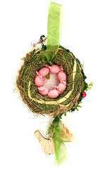 Kranz Türkranz Wandkranz Rosa Ostern Kunstblumen 20 D rund Naturkranz Eier