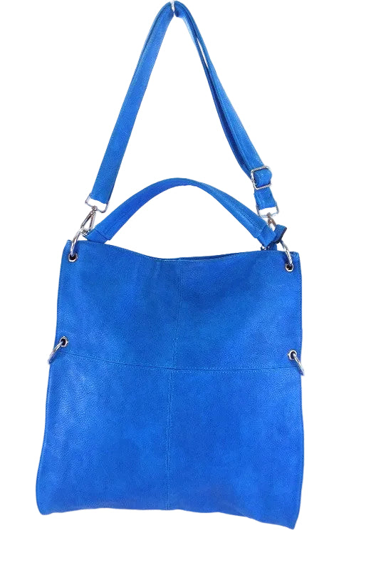 TASCHE SCHULTERTASCHE HELLBLAU  Reißverschluss Damentasche Metallringe