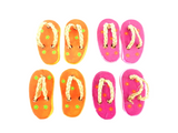 BADESCHUHE KERAMIK  4 Paar 8 Stück Pink Orange 6 cm Ton Dekoration Basteln