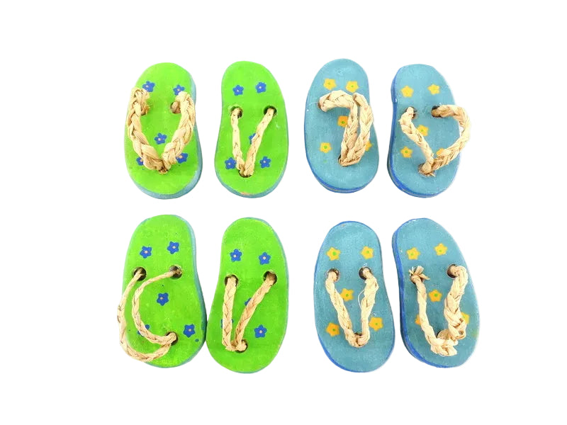 BADESCHUHE BLAU GRÜN  4 Paar 8 Stück Blau Grün 6 cm Keramik Ton