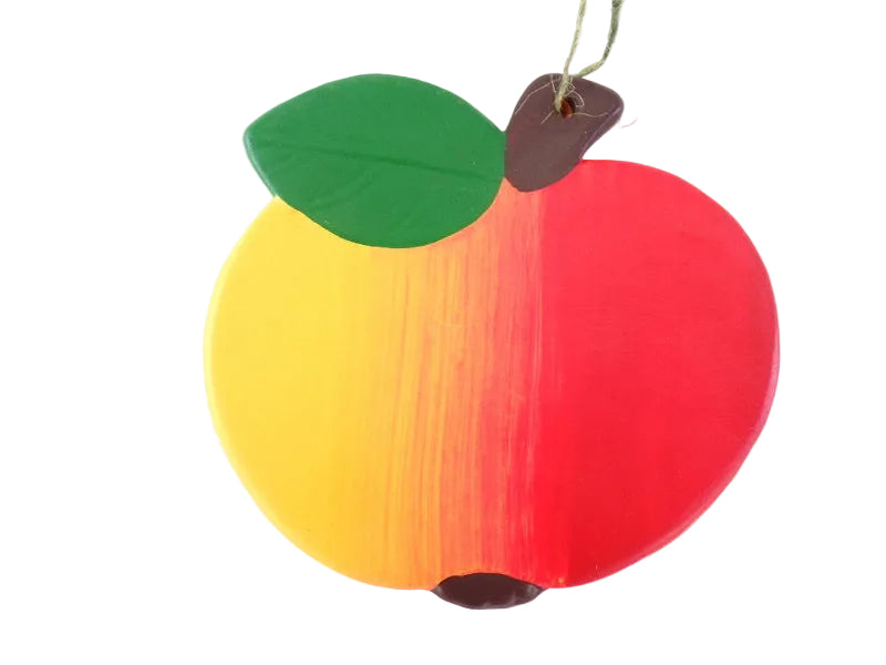 ÄPFEL 12 STÜCK KERAMIK Ton  10 cm Aufhängung Dekoration Herbstdeko