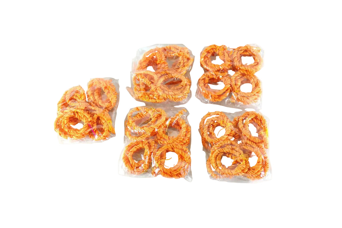 BAND ORANGE KORDEL Natur Kringel 5 Packungen a 4 Stück Basteln Deko