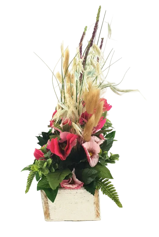 CASA - POADOR GESTECK Blumenwiese Rosa Stiefmütterchen  künstlich Deko.