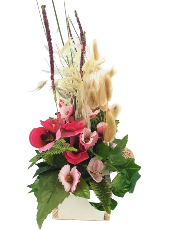 CASA - POADOR GESTECK Blumenwiese Rosa Stiefmütterchen  künstlich Deko.