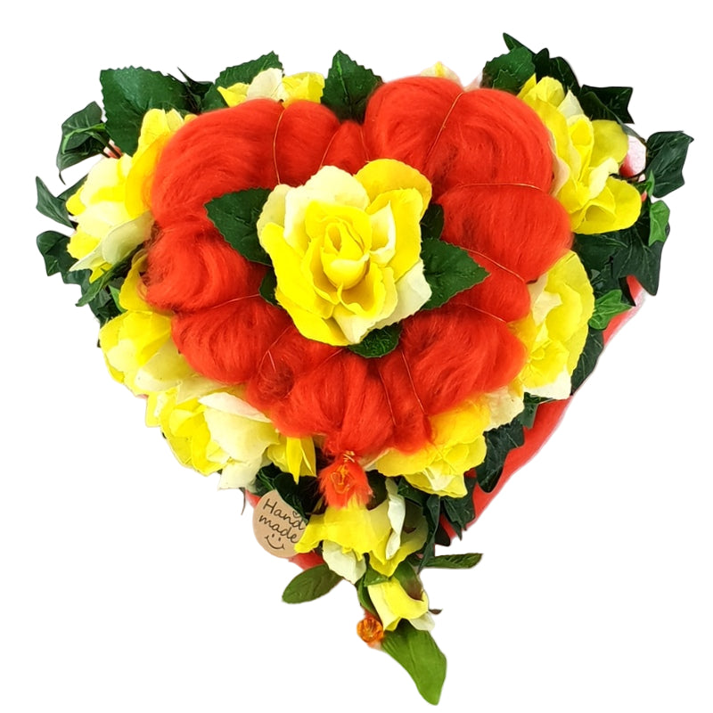 CASA - POADOR GRABSCHMUCK Gesteck Natur Herzform künstlich  Grabschmuck