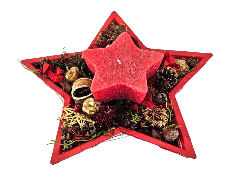 CASA - POADOR ADVENTSGESTECK STERN KERAMIK ROT GESCHENK.