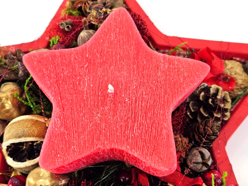 CASA - POADOR ADVENTSGESTECK STERN KERAMIK ROT GESCHENK.