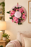 CASA - POADOR SOMMERHUT mit künstlichen Rosa Rosen Efeugirlande Fruchtstände 45 cm Deko