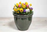BLUMENKÜBEL KERAMIKTOPF GRÜN 24 D 20 cm Hoch Rim Falling Green