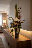 CASA - POADOR ORCHIDEENGESTECK Metallgefäß weiße Rose Bell Cup Orchideen Rostbraun