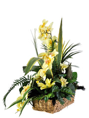 CASA - POADOR ORCHIDEEN Gesteck Kunstblumen  Casa-Poador Palenopsis Bromelie Korb 55 cm H Dekoration Geschenk Wohn Accessoire Muttertag Präsent
