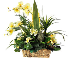 CASA - POADOR ORCHIDEEN Gesteck Kunstblumen  Casa-Poador Palenopsis Bromelie Korb 55 cm H Dekoration Geschenk Wohn Accessoire Muttertag Präsent