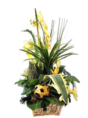 CASA - POADOR ORCHIDEEN Gesteck Kunstblumen  Casa-Poador Palenopsis Bromelie Korb 55 cm H Dekoration Geschenk Wohn Accessoire Muttertag Präsent