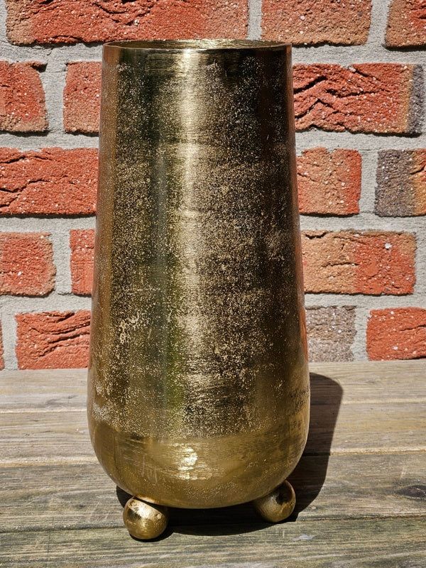 BLUMENVASE CLARA Dekorationsvase goldfarbig mit Bobbel Füße.