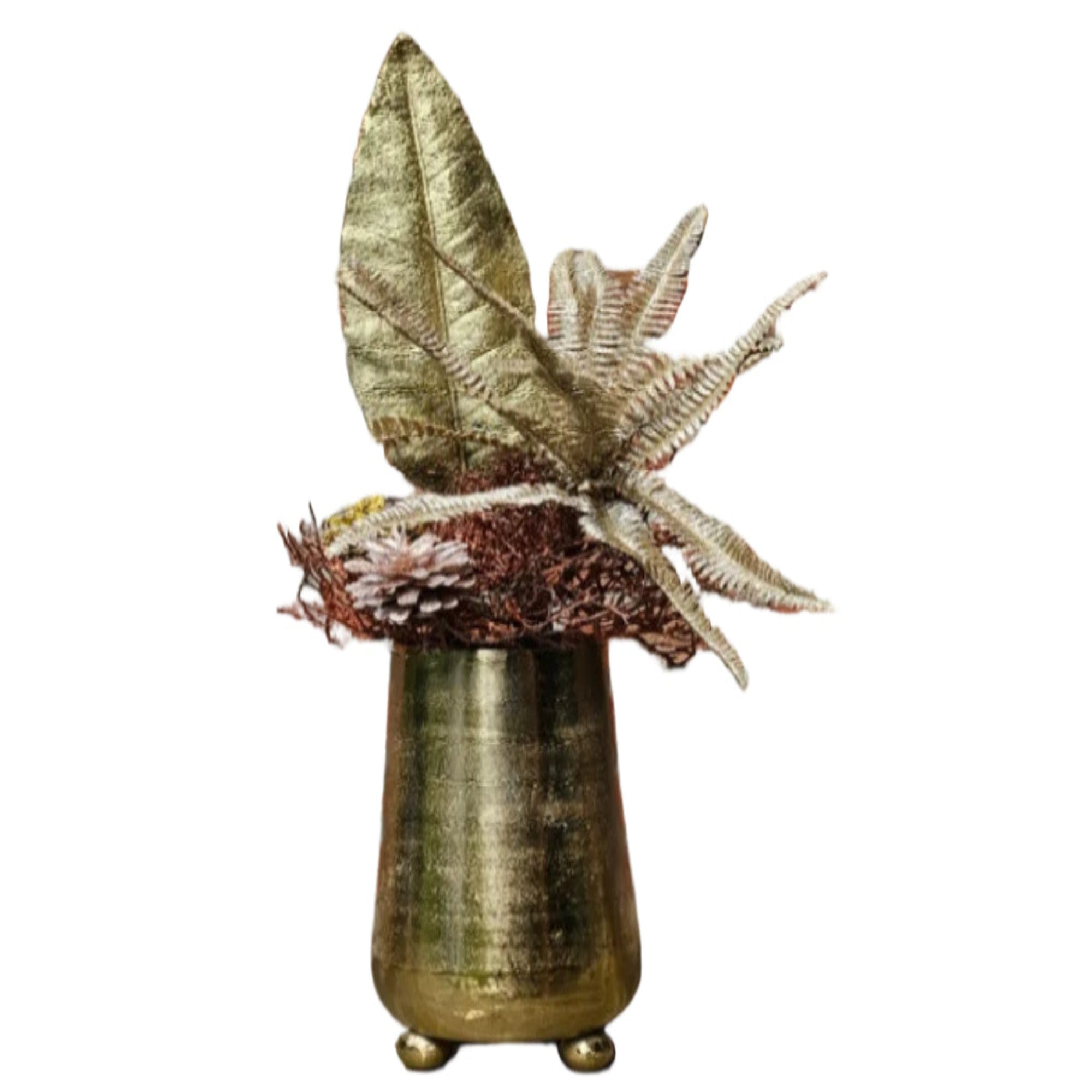 BLUMENVASE CLARA Dekorationsvase goldfarbig mit Bobbel Füße.