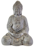 BUDDA FIGUR FENG SHUI Statue 40 cm Hoch Thai grau