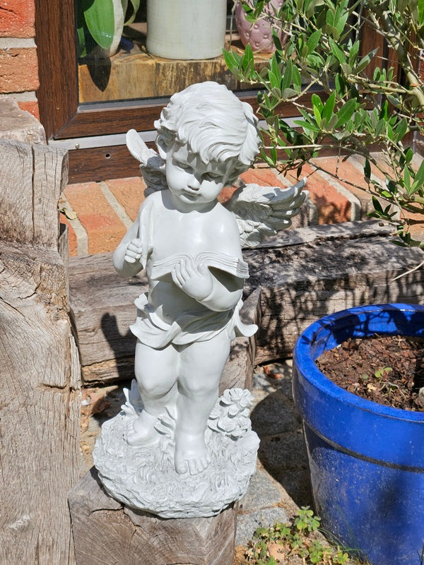 Engel  45 cm Garten Deko Draußen, Gartenfiguren & Gartenstatuen, Gartendeko Figuren,  Garten Winterfest, Skulptur Garten, Figuren Garten Wetterfest