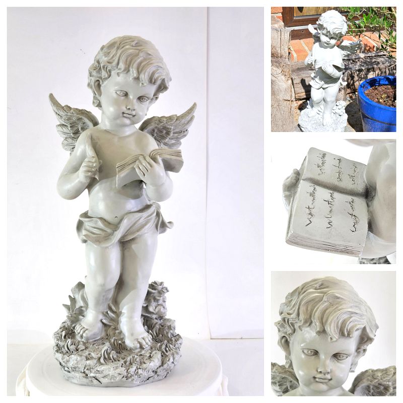 Engel  45 cm Garten Deko Draußen, Gartenfiguren & Gartenstatuen, Gartendeko Figuren,  Garten Winterfest, Skulptur Garten, Figuren Garten Wetterfest