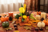 CASA - POADOR HERBSTGESTECK Sisalblatt Ahornblatt Mais Zitrone Gelb Orange Kürbis Äpfel Holzblätter Herbst