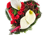 CASA - POADOR GRABSCHMUCK in Herzform künstliche Rosen Gladiolen  Friedhof