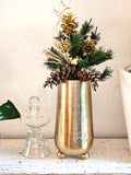BLUMENVASE CLARA Dekorationsvase goldfarbig mit Bobbel Füße.
