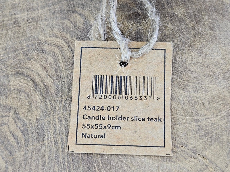 KERZENHALTER TEAK HOLZ Candle Holder Naturholz unbehandelt ohne Deko.