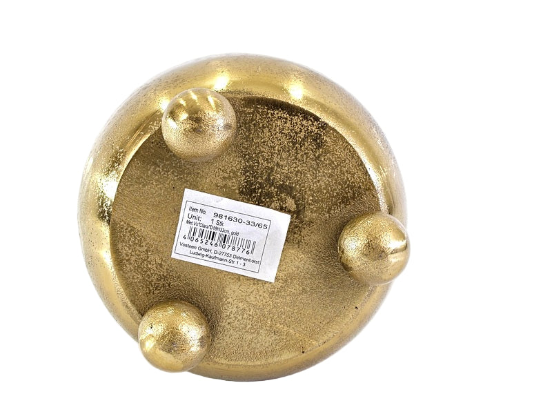 BLUMENVASE CLARA Dekorationsvase goldfarbig mit Bobbel Füße.