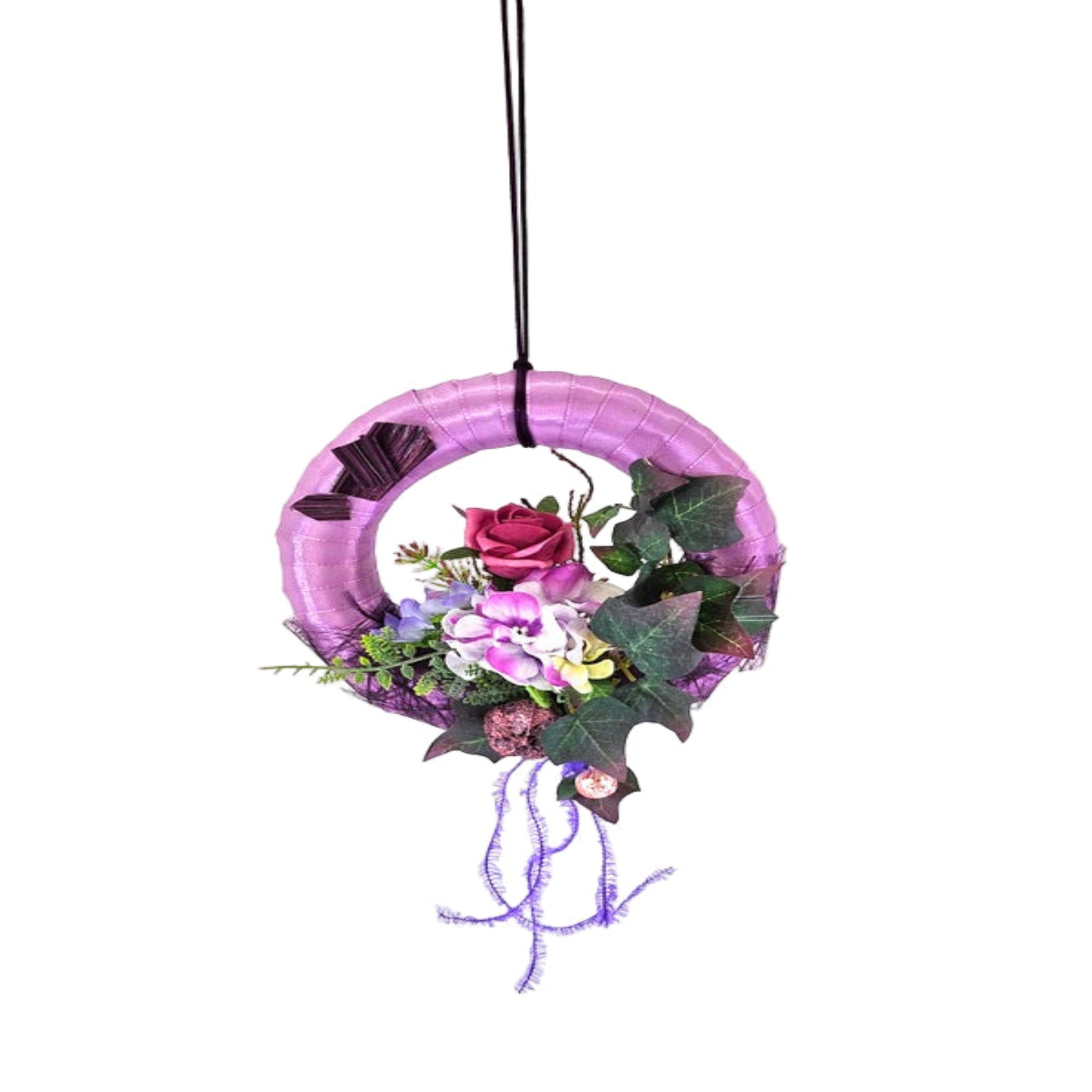 CASA - POADOR TÜRKRANZ Lila Rosa 20 cm Hortensie Rose Efeu Perle.
