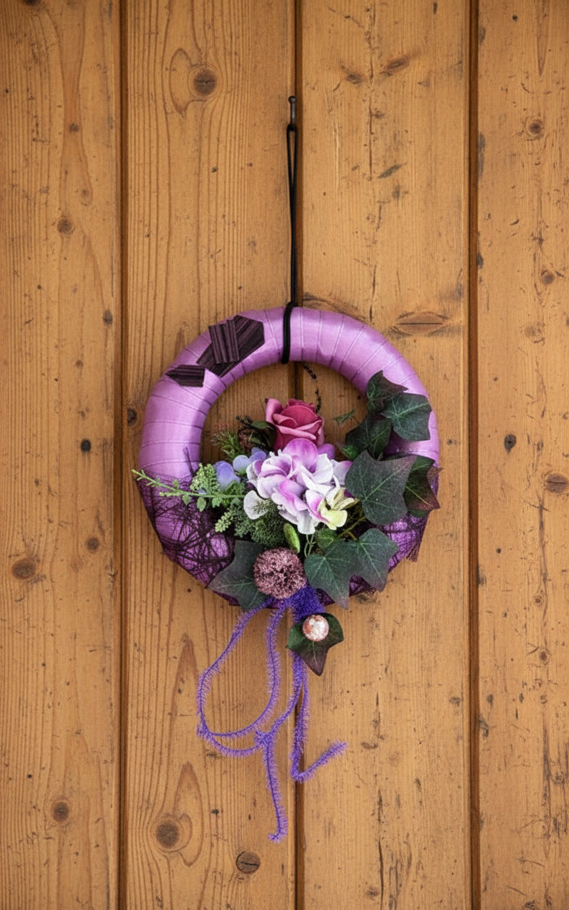 CASA - POADOR TÜRKRANZ Lila Rosa 20 cm Hortensie Rose Efeu Perle.