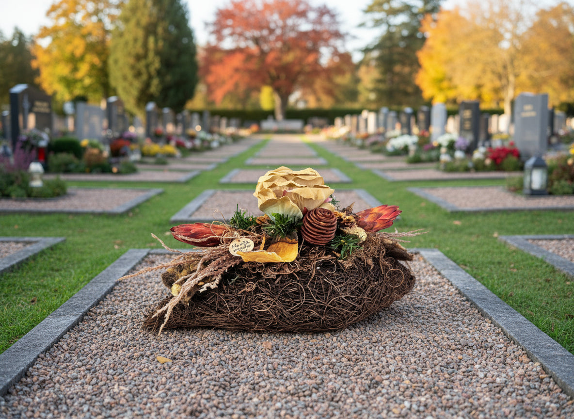 CASA - POADOR GRABSCHMUCK ellipse Natur Proteen künstliche Tanne Friedhof.
