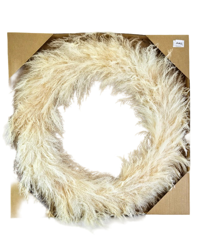 KRANZ LAO GRAS Cortaderia 80 cm D Beige Dried Geschenk.