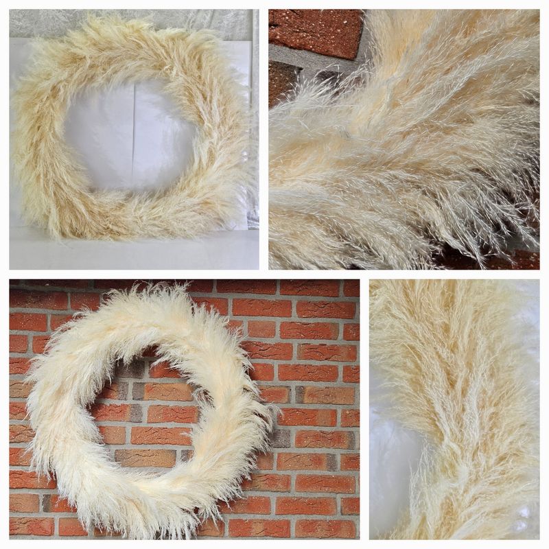 KRANZ LAO GRAS Cortaderia 80 cm D Beige Dried Geschenk.