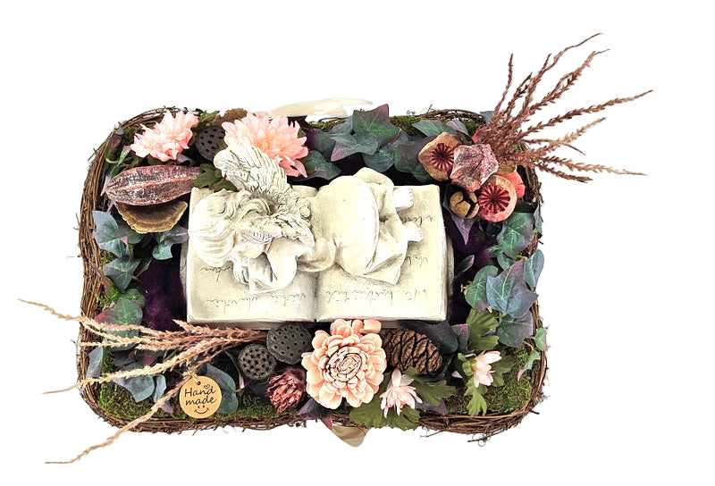 CASA-POADOR GRABSCHMUCK Moos Reben Buch Engelplatte Gedenken Friedhof.
