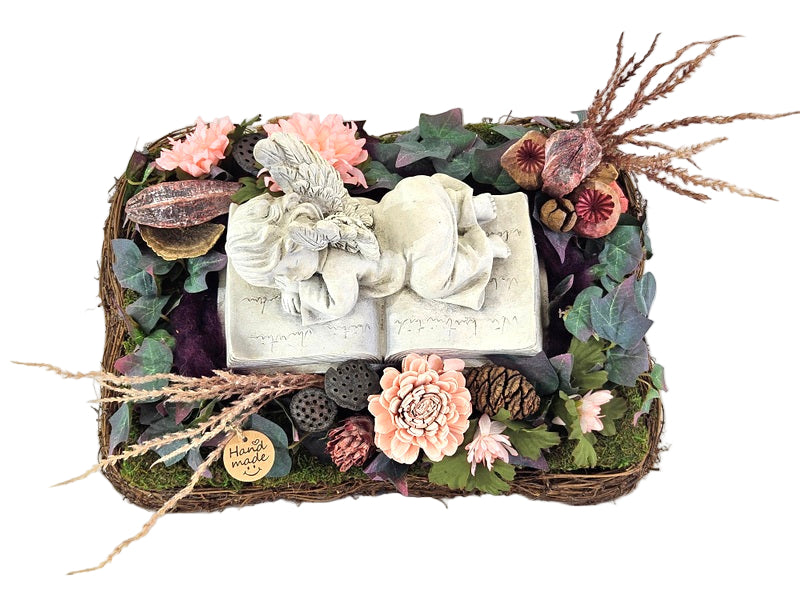 CASA-POADOR GRABSCHMUCK Moos Reben Buch Engelplatte Gedenken Friedhof.