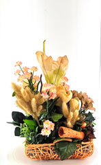 CASA - POADOR GESTECK Künstlich Korb Hortensie Tulpe Lagurus Deko Geschenk