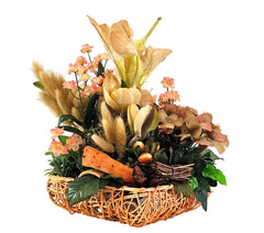 CASA - POADOR GESTECK Künstlich Korb Hortensie Tulpe Lagurus Deko Geschenk