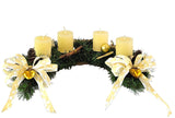 CASA - POADOR ADVENTSKRANZ künstliche Tanne 35 Ø halbrund Creme Gold Natur Advent Geschenk.