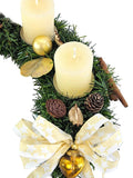 CASA - POADOR ADVENTSKRANZ künstliche Tanne 35 Ø halbrund Creme Gold Natur Advent Geschenk.
