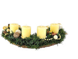 CASA - POADOR ADVENTSKRANZ halbrund künstlich Tanne 35 Ø Creme Advent.