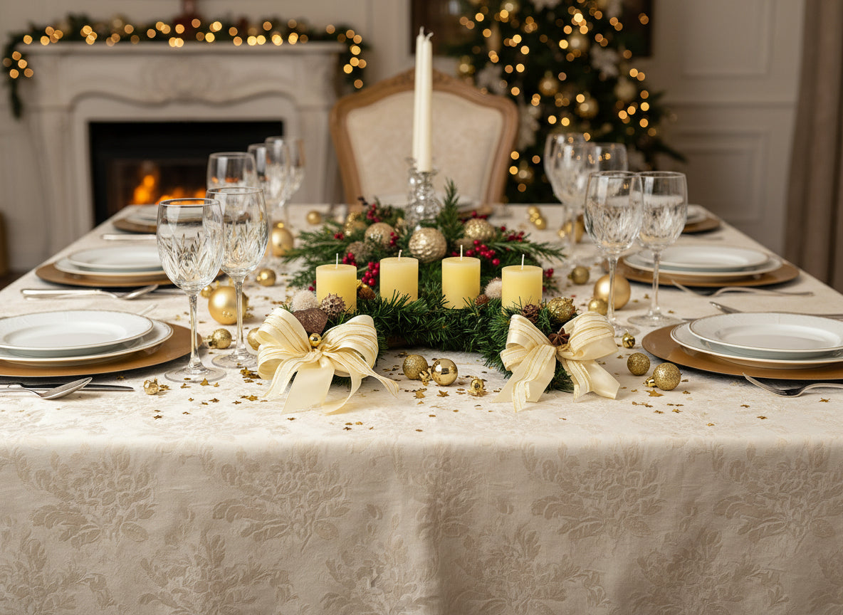 CASA - POADOR ADVENTSKRANZ halbrund künstlich Tanne 35 Ø Creme Advent.