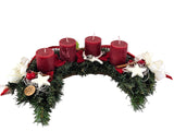 CASA - POADOR ADVENTSKRANZ halbrund 35 Ø künstlich rot Stern.