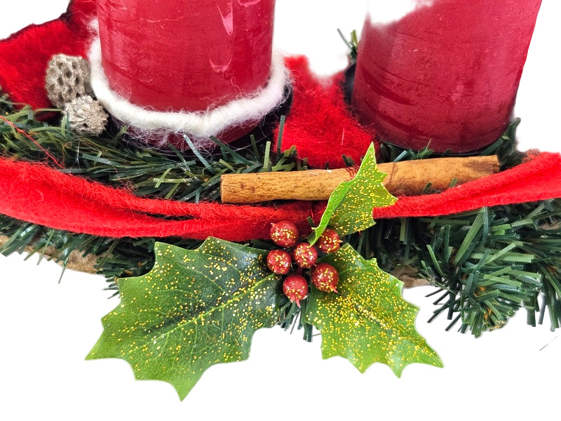 CASA - POADOR ADVENTSKRANZ halbrund 35 Ø künstlich rot Stern.