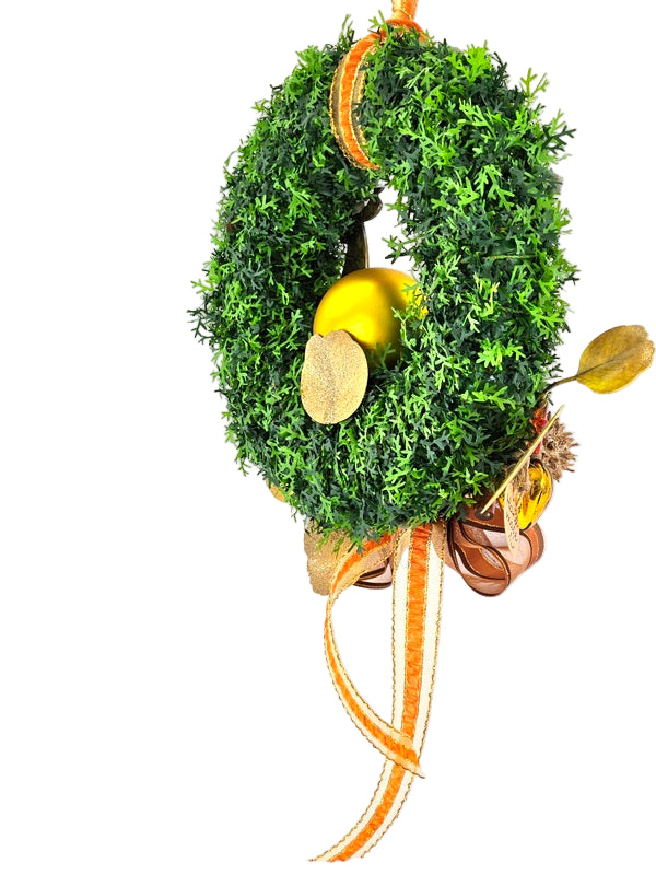 CASA - POADOR TÜRKRANZ Thuja 21 cm künstlich Ginkoblätter Engel  Zapfen.