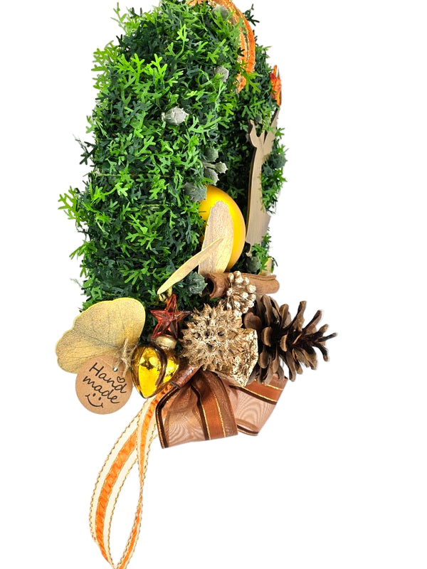CASA - POADOR TÜRKRANZ Thuja 21 cm künstlich Ginkoblätter Engel  Zapfen.