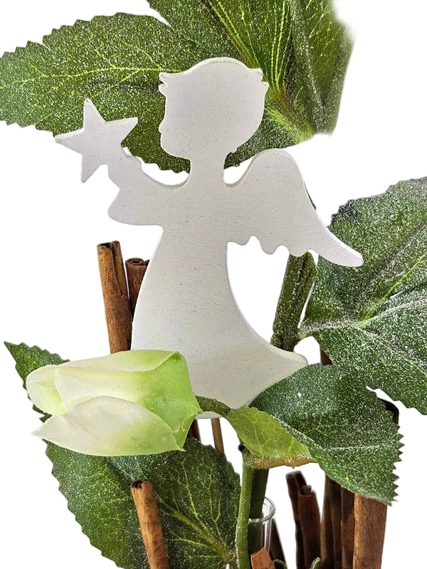 CASA - POADOR GESTECK in Holzkästchen Christrosen Zimt Engelstecker.