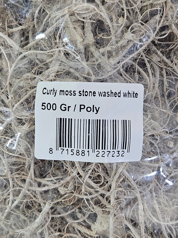 CURLY MOOS WHITE stone washed 500 g Deko Moos Basteln DIY.
