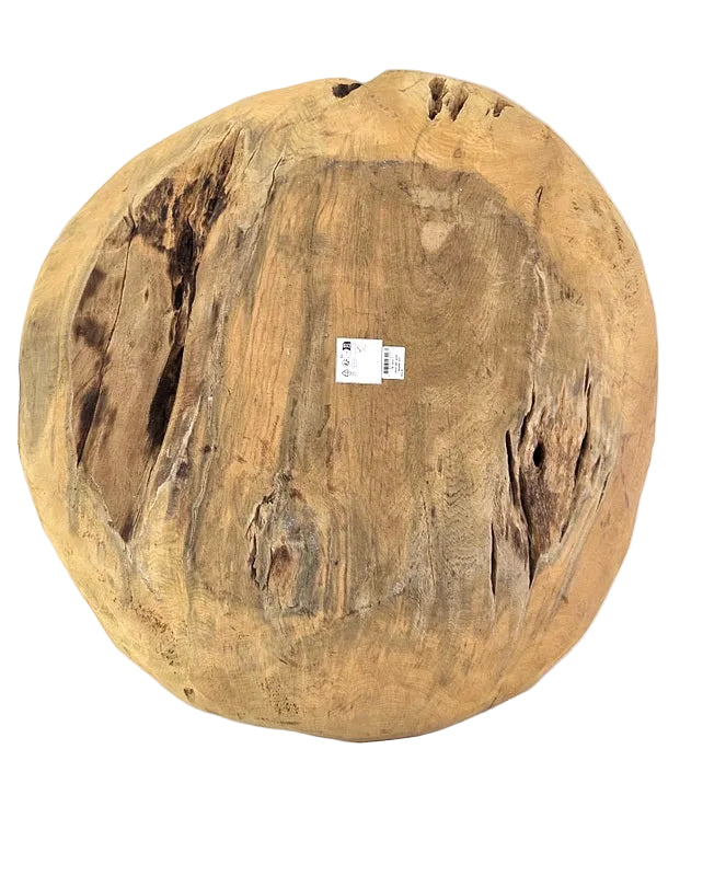 Teak Holz Schale Massivholz XXL 60 cm Dekoschale rund Massiv rustikal – Casa-Poador