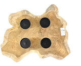 KERZENHALTER TEAK HOLZ Candle Holder Naturholz unbehandelt ohne Deko.
