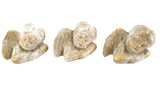 ENGELFIGUR ENGEL 3 STÜCK patiniert goldfarben 7,5 cm x 6 x 5,5 cm Weihnachten Deko klein