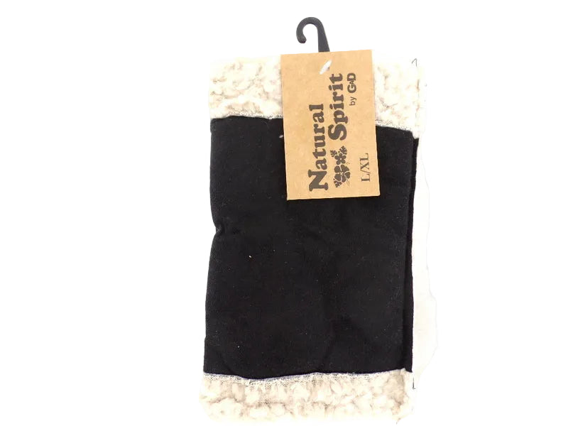 HANDSCHUHE FINGERLOS Schwarz L / XL Kunstleder Kunstfell Natural Spirit